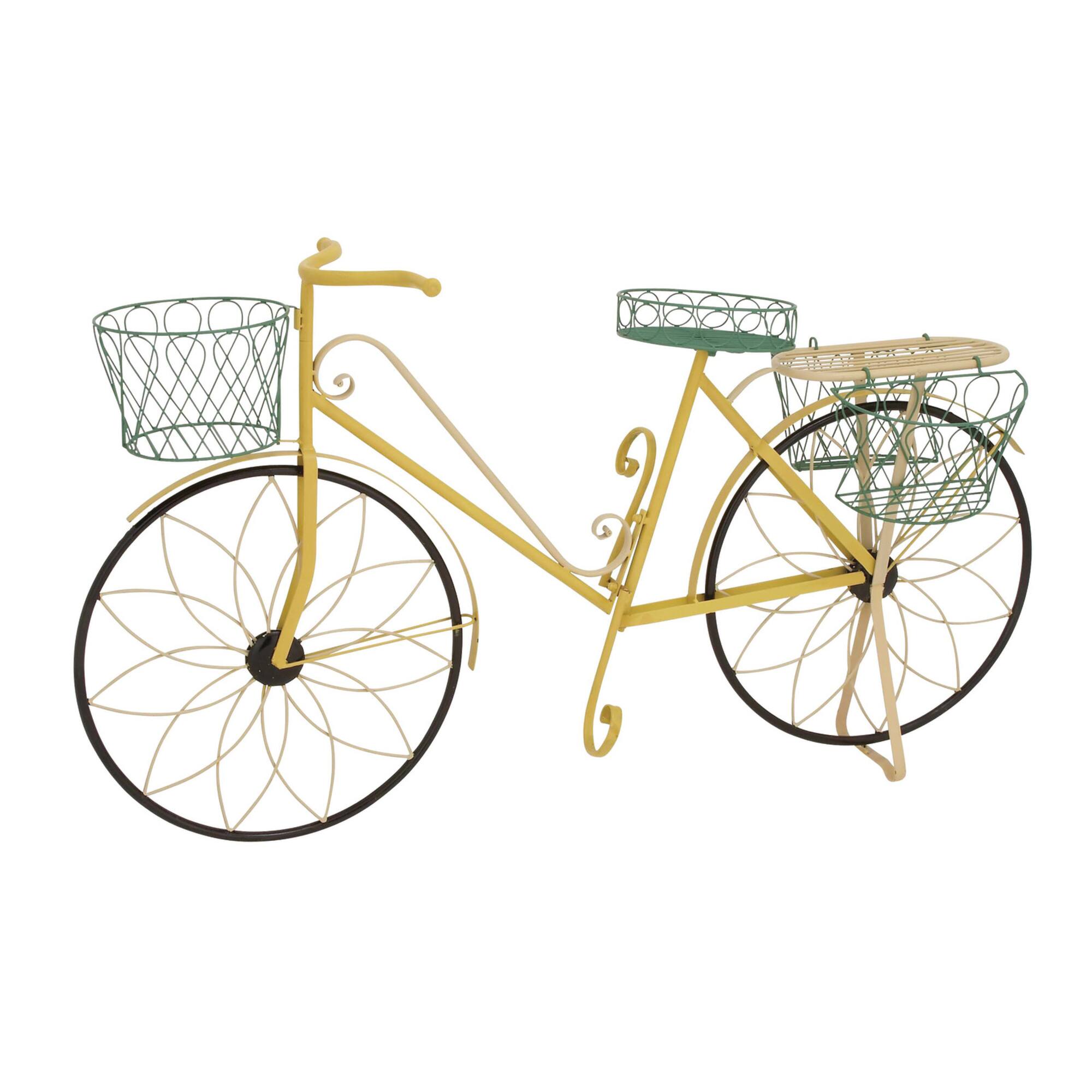 54" Yellow Iron Vintage Plant Stand